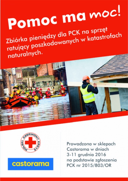 Pomoc ma moc ? Castorama wspiera Polski Czerwony Krzyż Styl życia, LIFESTYLE - W najbliższą sobotę, we wszystkich sklepach Castorama w Polsce rozpocznie się zbiórka pieniędzy dla Grup Ratownictwa PCK. Zebrane środki zostaną przeznaczone na zakup sprzętu niezbędnego, by pomagać poszkodowanym w katastrofach naturalnych.
