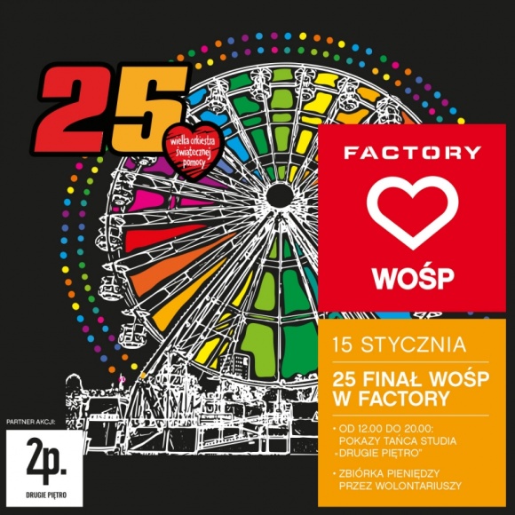Roztańczona Orkiestra w Factory Wrocław Styl życia, LIFESTYLE - Już w niedzielę 15 stycznia Factory Wrocław razem ze studiem tańca Drugie Piętro, jako oficjalni partnerzy 25. Finału Wielkiej Orkiestry Świątecznej Pomocy w stolicy Dolnego Śląska, zapraszają na pokazy taneczne połączone z kwestą na rzecz Fundacji Jurka Owsiaka
