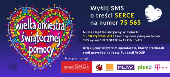 SerwerSMS.pl grał bardzo głośno dla WOŚP! Styl życia, LIFESTYLE - Choć oficjalnie 25. Finał Wielkiej Orkiestry Świątecznej Pomocy dobiegł końca, związane z nim emocje jeszcze nie opadły, a działania nie dobiegły końca. Dla WOŚP, jeszcze do środy 18 stycznia, na pewno gra SerwerSMS.pl.
