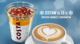 Wejdź do królestwa śniadaniowych przyjemności COSTA COFFEE! Styl życia, LIFESTYLE - Śniadaniowe przyjemności w Costa Coffee. Lekki jogurt z nasionami chia i jagodami goji w zestawie z klasyczną kawą.
