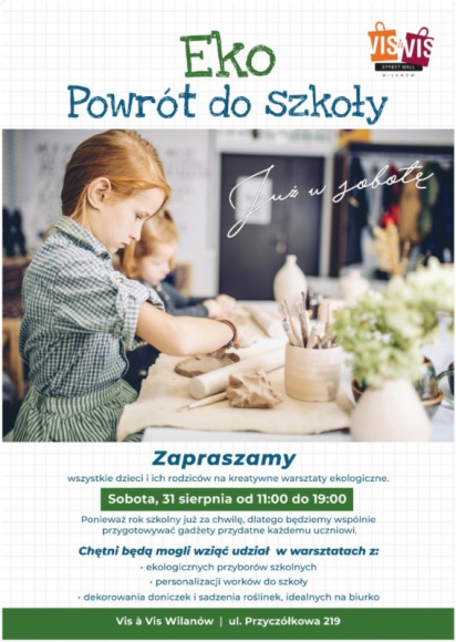Eko-powrót do szkoły z Vis ? Vis Wilanów Styl życia, LIFESTYLE - Wakacyjna laba kończy się już w tym tygodniu i to ostatni dzwonek, aby pomyśleć o zakupie niezbędnych przyborów szkolnych. Dlaczego jednak nie wykonać ich samemu, a przy okazji ? zadbać o środowisko?