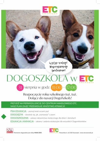 ETC Swarzędz wita nowy rok szkolny z czworonogami Styl życia, LIFESTYLE - Jak porozumiewać się z psami i najlepiej o nie dbać? Na te i inne pytania odpowiedzą behawioryści, którzy już w najbliższą sobotę zjawią się w ETC Swarzędz i poprowadzą warsztaty w ramach Dogoszkoły.