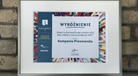 Raport CSR Kompanii Piwowarskiej wyróżniony w konkursie na raporty Styl życia, LIFESTYLE - ?Raport zrównoważonego rozwoju. Nasz wkład w realizację Agendy 2030? Kompanii Piwowarskiej został wyróżniony w tegorocznej edycji prestiżowego konkursu ?Raporty Społeczne?. To jedyne tegoroczne wyróżnienie dla zgłoszonych raportów społecznych.